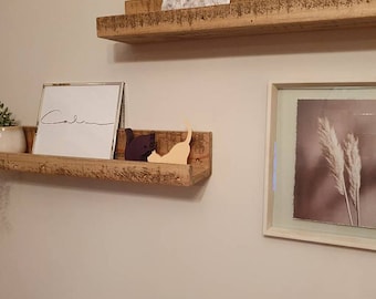 Picture ledge floating shelf solid wooden rack handmade bespoke from 100% recycled pallet wood 7cm deep (without Fixings)