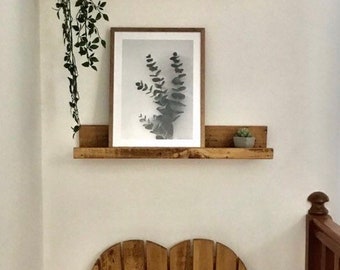 Picture shelves.  Handmade bespoke solid wooden picture ledge shelves made from 100% recycled pallet wood