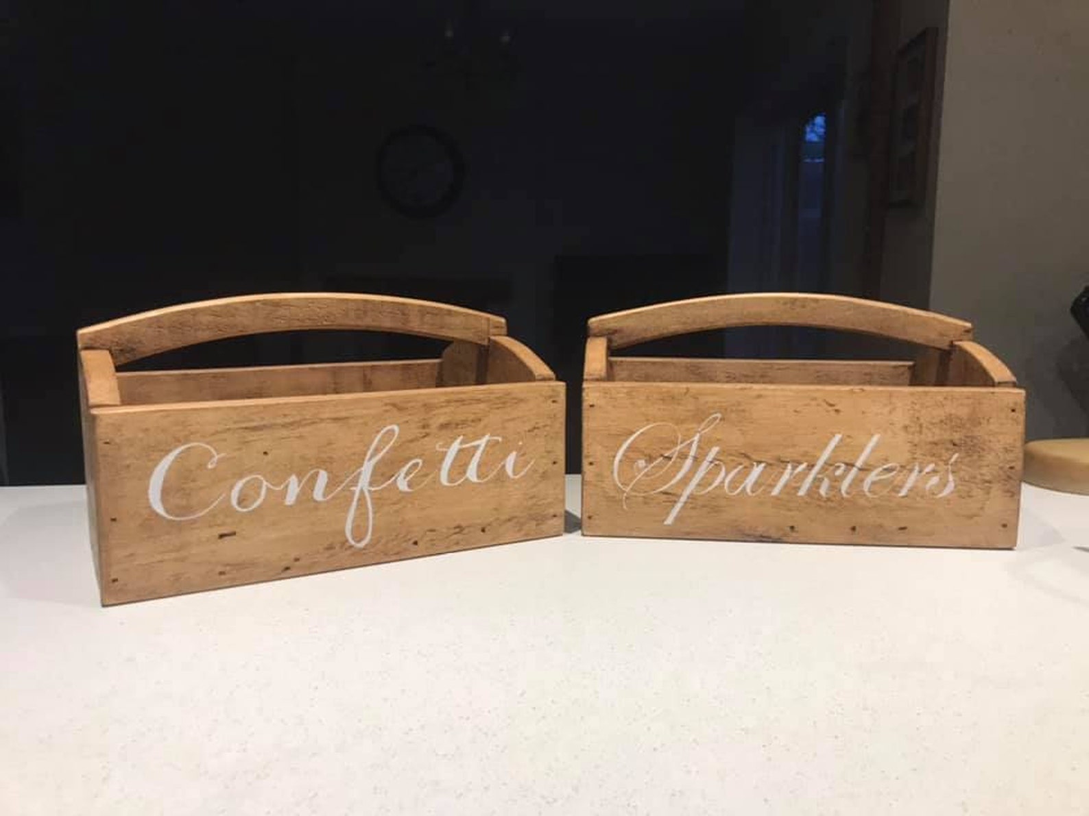 Wedding Confetti Box Rustic Handmade From 100 Recycled Wood Etsy