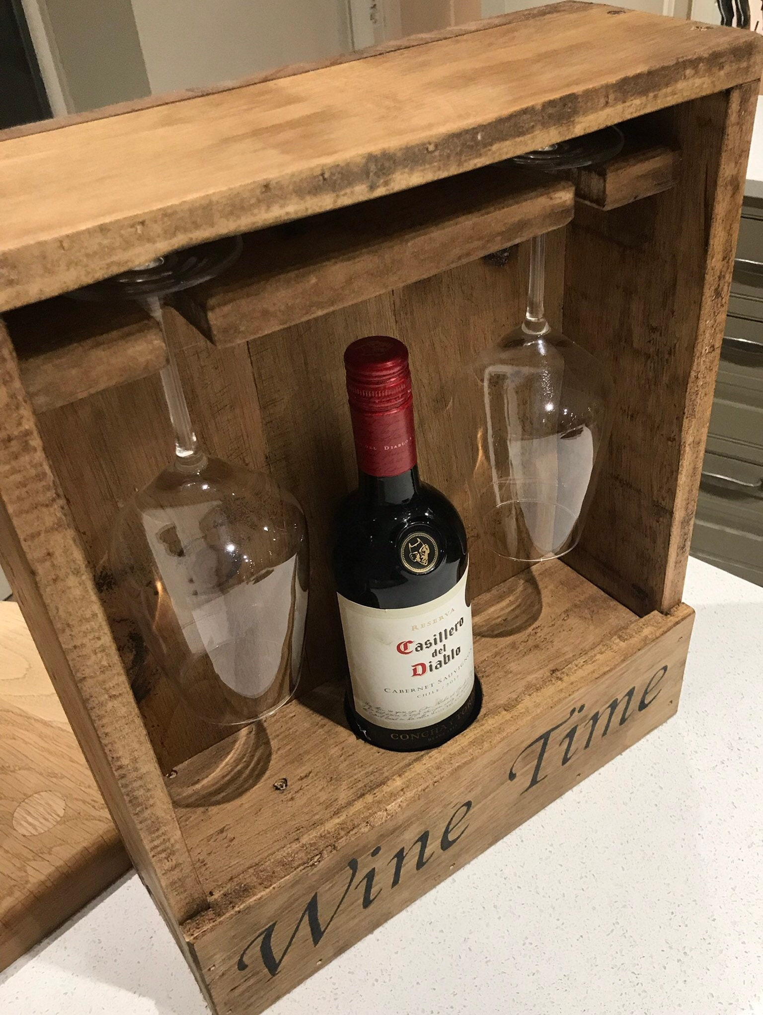 Wooden wine display case rustic wine crate Etsy