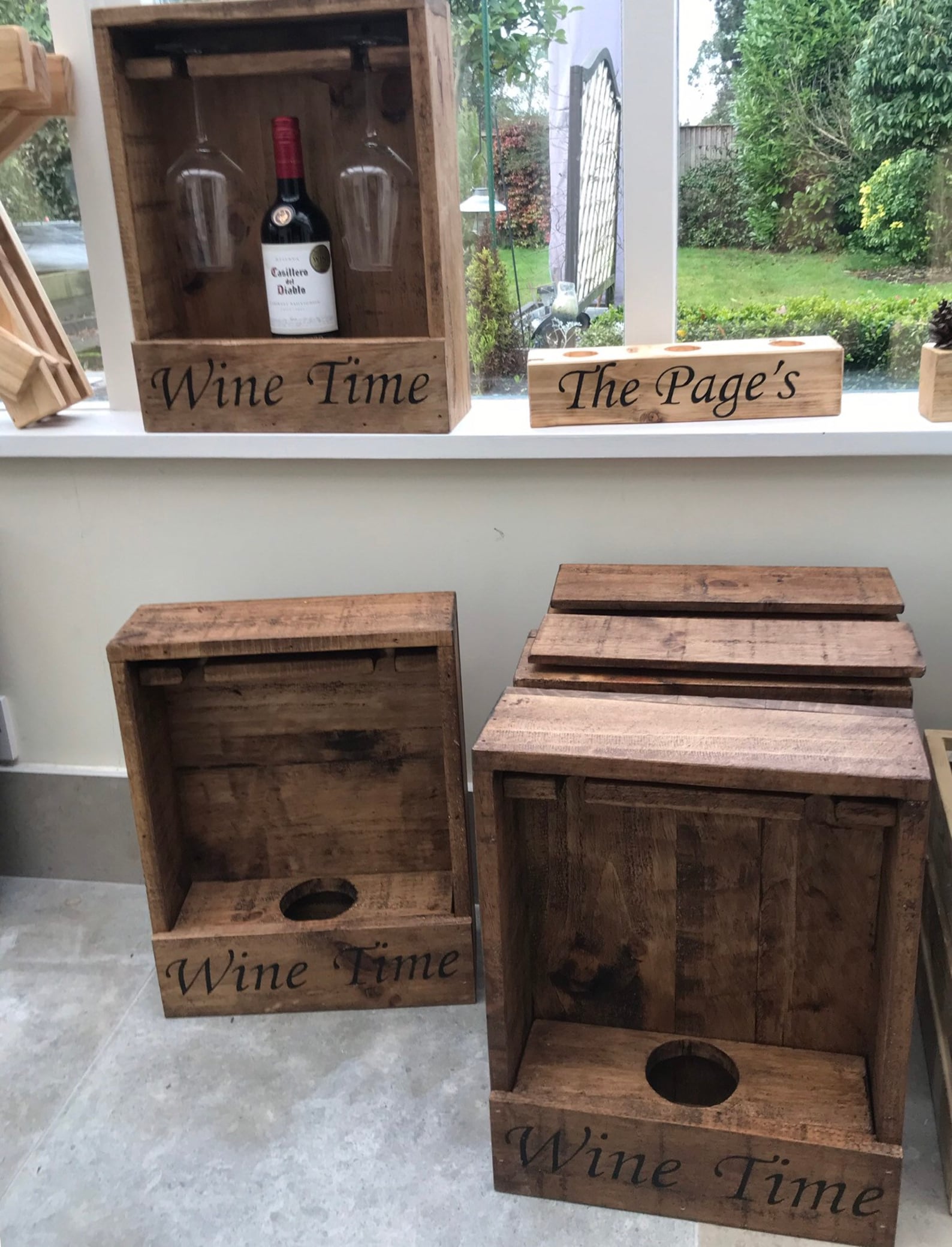 Wooden Wine Display Case Rustic Wine Crate Etsy