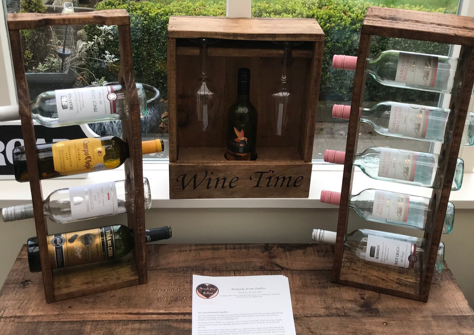 Wooden Wine Display Case Rustic Wine Crate Etsy