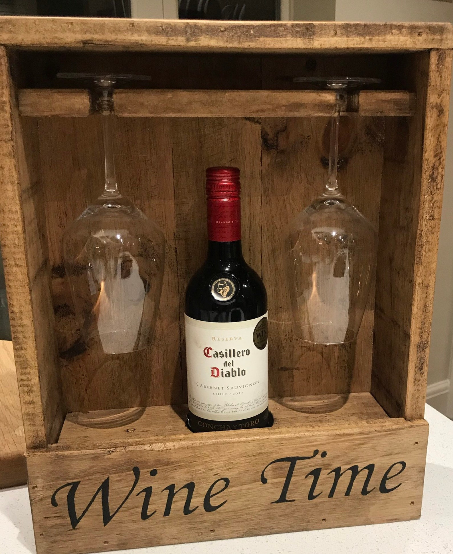 Wooden Wine Display Case Rustic Wine Crate Etsy