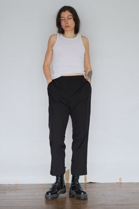 Vintage 90s black trousers | cigarette pant | high