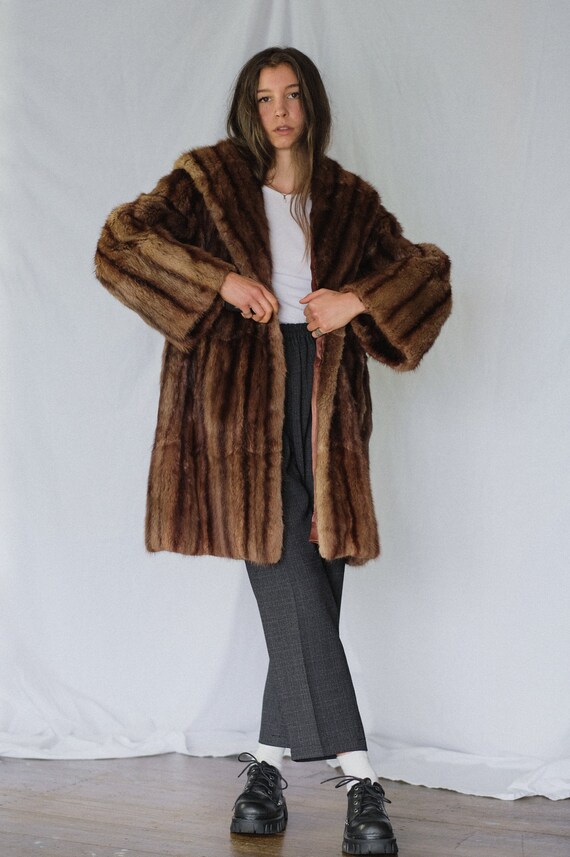 90s long amber fur coat minimalist Size xsmall medium | Etsy