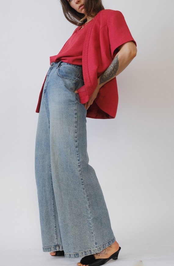 Vintage red short sleeve overcoat | Two piece suit