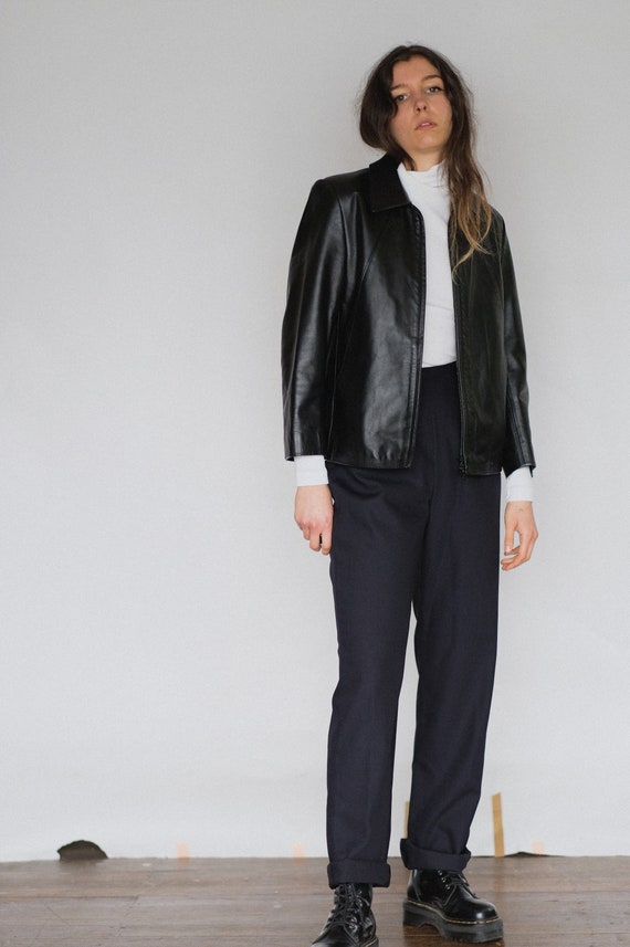 Vintage navy high waisted trousers | cigarette pan
