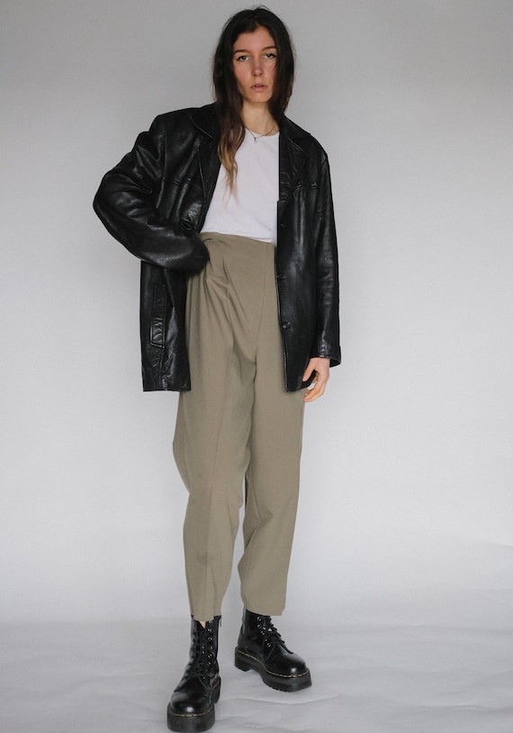 Vintage sage green straight line trousers | Cigare