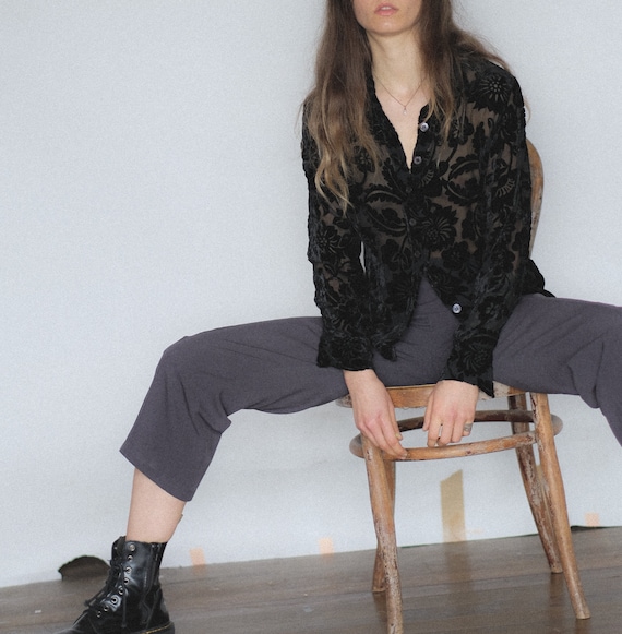 Vintage 90s grey cigarette pant | cropped trousers