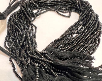 2.5mm size Black Spinel Beads on a String