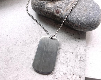 Stainless Steel Dog Tag Chain Necklace - 22inches