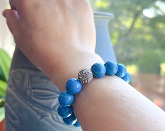 Turquoise Magnesite Bead Fireball Accent Bracelet