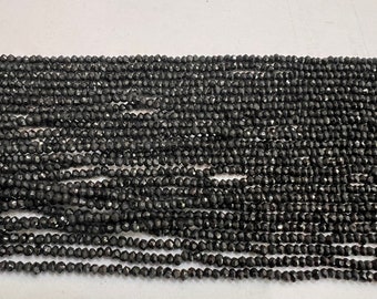 3mm Black Spinel Stone Beads on a String