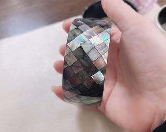 Mother of Pearl Mosaic Bangle Bracelet