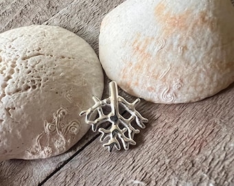 Silver Coral Branch Pendant Necklace