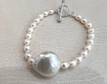 Baroque and Freshwater Pearl Bracelet - Sterling Silver