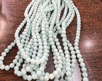 6mm Amazonite Beads on a string ~64 beads per string