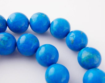 Blue Magnesite Stone Beads 12mm Size (on string)