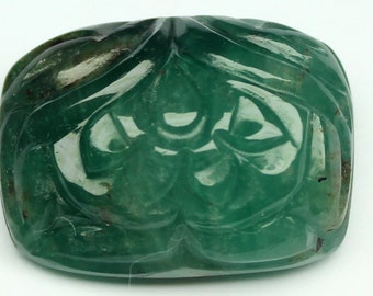 7.81 carats Carved Emerald Leaf FREE shipping in the United States. Native Cut 19 X 12 MM