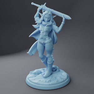 Jacelyn - The Elf Cowgirl | Pinup | 32mm 54mm 75mm Fantasy Miniature | DnD Miniature | Tabletop | Twin Goddess