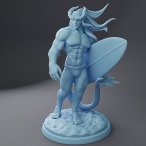 Beach Styx, the Tiefling | Pinup | Fantasy Miniature | Available in 32mm,54mm,75mm Scales | DnD Miniature | Tabletop | Role Playing