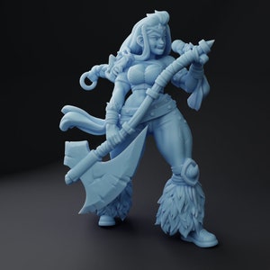 Skadi Bardbarian Bard | Fantasy Miniature | DnD Miniature | Tabletop | Twin Goddess