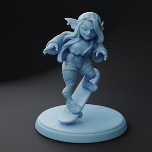 Jane, the Skater Goblin | Fantasy Miniature | DnD Miniature | Tabletop | Twin Goddess