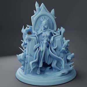 Genasi Queen Throne | Fantasy Miniature | DnD Miniature | Tabletop | Twin Goddess