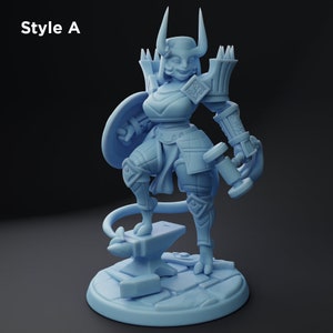 Dahlia, the Teifling Cleric | Fantasy Resin Miniature | DnD Miniature | Pathfinder | Dungeons and Dragons | Tabletop Games | Twin Goddess