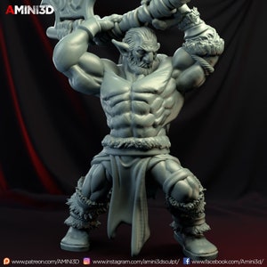 Firbolg - Barbaro / Miniature fantasy / Dungeons and Dragons / Miniature DnD / Gioco da tavolo / GDR / Amini3D