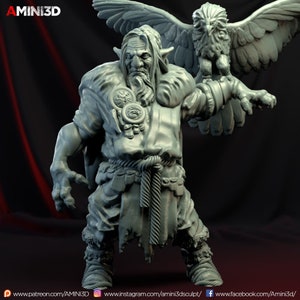 Firbolg - Druid |  Fantasy Miniature | Dungeons and Dragons | DnD Miniature | Tabletop Game | RPG | Amini3D