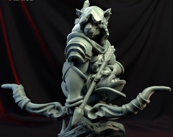 Tabaxi Ranger, Female Fantasy Miniature Dungeons and Dragons Mini RPG Tabletop Games DnD 5e Painting Pathfinder | AG | Amini3D