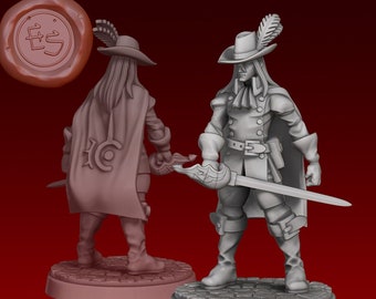 Red Mage | Fantasy Miniature | DnD Miniature | Tabletop Game | RPG | Pathfinder | Ethan Savage Studios