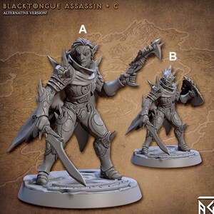 Blacktongue Assassin C | Fantasy Miniature | DnD Miniature | RPG | Tabletop Game | Artisan Guild