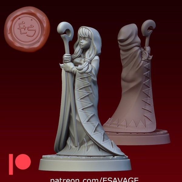 White Mage | Sci-Fi Miniature | Fantasy Miniature | DnD Miniature | Tabletop Game | RPG | Pathfinder | Ethan Savage Studios