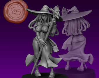 Sorceress | Pinup | Fantasy Miniature | DnD Miniature | Tabletop Game | RPG | Pathfinder | Ethan Savage Studios