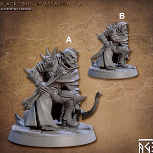 Blacktongue Assassin A | Fantasy Miniature | DnD Miniature | RPG | Tabletop Game | Artisan Guild