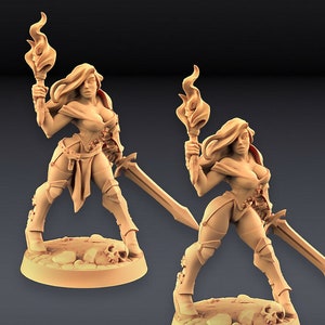 Elena - Fighters Guild Beauty | Pinup | 32mm or 28mm Fantasy Miniature | DnD Miniature | RPG | Tabletop Game | Artisan Guild
