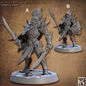 Blacktongue Assassin B | Fantasy Miniature | DnD Miniature | RPG | Tabletop Game | Artisan Guild