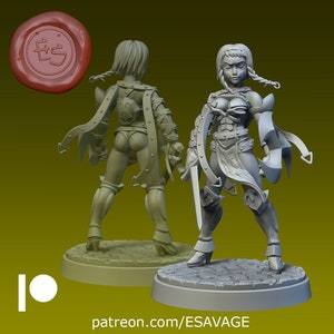 Leina | Pinup | Fantasy Miniature | Dungeons and Dragons | DnD Miniature | Tabletop Game | RPG | Pathfinder |  Ethan Savage Studios