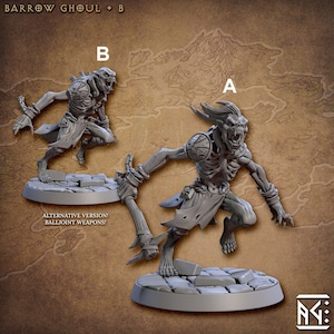 Barrow Ghoul B | Fantasy Resin Miniature | DnD Miniature | RPG | Tabletop Game | Artisan Guild