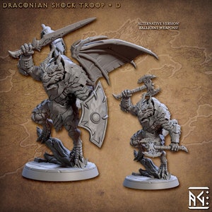 Draconian Shock Troop D | Fantasy Miniature | DnD Miniature | RPG | Tabletop Game | Artisan Guild