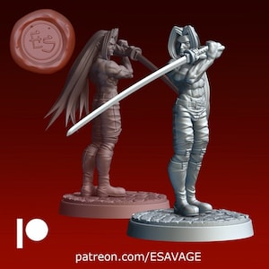 Sephiroth | Fantasy Miniature | Dungeons and Dragons | DnD Miniature | Tabletop Game | RPG | Pathfinder |  Ethan Savage Studios