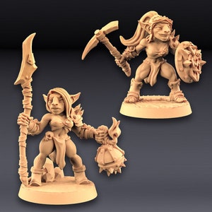 Sparksoot Goblins (Ladies) | 32mm or 28mm Fantasy Miniature | DnD Miniature | Artisan Guild
