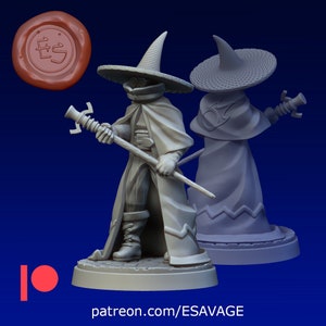Black Mage | Fantasy Miniature | Dungeons and Dragons | DnD Miniature | Tabletop Game | RPG | Pathfinder |  Ethan Savage Studios
