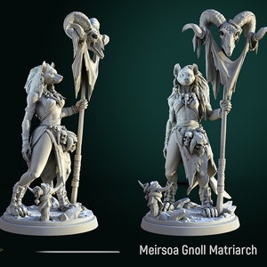 Meirsoa Gnoll Matriarch | 32 or 75mm Fantasy Resin Miniature | DnD Miniature | RPG | Tabletop Game | White Werewolf Tavern