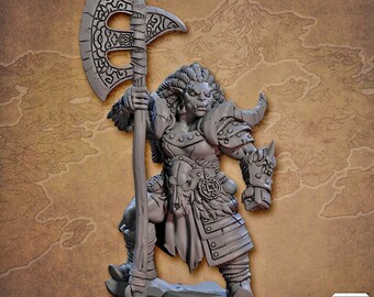 Khan Avarga Tomor-Gar | Fantasy Miniature | DnD Miniature | RPG | Tabletop Game | Pathfinder | Artisan Guild