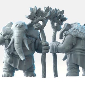Elephant Druid - Loxodon | Fantasy Resin Miniature | DnD Miniature | Tabletop Game | RPG | Brayan Nafarrate