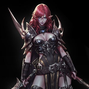 Drasa, the Assassin Pinup |  32mm or 75mm Fantasy Miniature | DnD Miniature | Tabletop Games