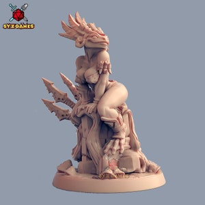 Krakia-Gurun Pinup | 32mm or 28mm Fantasy Miniature | DnD Miniature | RPG | Tabletop Game | Artisan Guild
